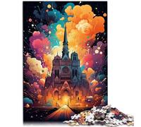 Puzzle de 1000 piezas para adultos Notre Dame de Paris Puzzle decoración de pared 26 x 38 cm Anti-Stress Staycation Matar el tiempo