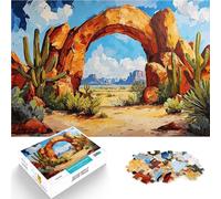 Puzzle de 1000 Piezas para Adultos Oasis en el Desierto con una Piedra Juegos Divertidos Cada Pieza es única: un desafiante y Divertido Juego Familiar 52x38cm