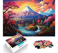 Puzzle de 1000 piezas para adultos, paisaje de fantasía de montaña, juego educativo, juguete desafiante, 50 x 70 cm, con póster a juego y hoja de preguntas