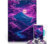 Puzzle de 1000 Piezas para Adultos Paisaje de montaña con Flores de Cerezo en Japón Juguetes educativos decoración de Pared 38x26cm