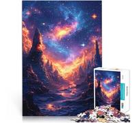 Puzzle de 1000 Piezas para Adultos Paisaje de neón de Galaxia cósmica Acertijo para Cada Pieza es única: un desafiante y Divertido Juego Familiar 38x52cm