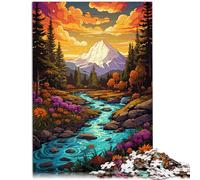 Puzzle de 1000 piezas para adultos, paisaje de río, competencia de velocidad de mano, decoración de pared, cumpleaños único, 14 años, 26 x 38 cm