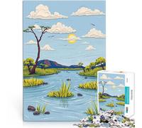 Puzzle de 1000 Piezas para Adultos Paisaje del Delta del Okavango Juguetes de Entretenimiento Familiar Juego de desafío único 75x50cm
