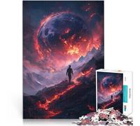 Puzzle de 1000 Piezas para Adultos Paisaje del Planeta en Llamas Juguete de desafío de Juego Educativo Cumpleaños 38x26cm