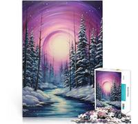 Puzzle de 1000 piezas para adultos, paisaje nevado con pinos, rompecabezas de dibujos animados, mejora la memoria para adolescentes a partir de 14 años, 26 x 38 cm