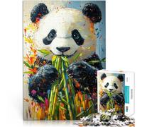 Puzzle de 1000 Piezas para Adultos Panda Comiendo bambú Juguete Educativo de Aprendizaje Decoración de Pared cumpleaños y Navidad 75x50cm
