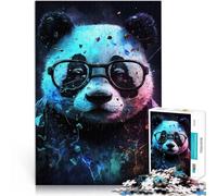 Puzzle de 1000 piezas para adultos panda cósmico con gafas juegos educativos decoración del hogar rompecabezas 50 x 70 cm. Entrena tu cerebro y tus manos.