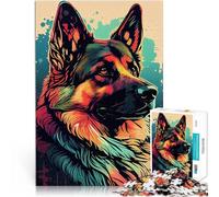 Puzzle de 1000 Piezas para Adultos Pastor alemán Colorido Juguete Educativo de Aprendizaje Toda la Familia. 50x70cm