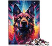 Puzzle de 1000 piezas para adultos, pastor alemán, juego de pensamiento 26 x 38 cm, alivio del estrés, difícil desafío para adolescentes a partir de 14 años