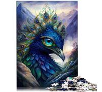 Puzzle de 1000 piezas para adultos, pavo real, mítico, país, puzle para regalar con póster a juego y hoja de preguntas 26 x 38 cm
