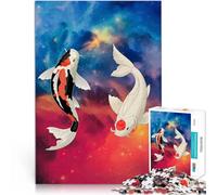 Puzzle de 1000 Piezas para Adultos Peces koi en el Espacio Juguete de desafío de Juego Educativo Interacción Entre Padres e Hijos 38x26cm