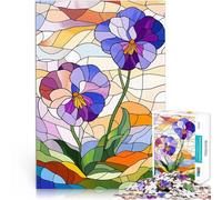 Puzzle de 1000 Piezas para Adultos Pensamientos de vidrieras Competición de Velocidad de Manos Toda la Familia. 38x26cm