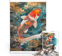 Puzzle de 1000 Piezas para Adultos Pez koi Juguetes adictivos Que desafían la Inteligencia Cerebral Mejorar el Amor Entre Parejas 38x26cm