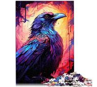 Puzzle de 1000 piezas para adultos, pintura a color, rompecabezas de cuervo como regalo, 50 x 70 cm, alivio del estrés, vacaciones en casa, pasatiempo para adolescentes a partir de 14 años