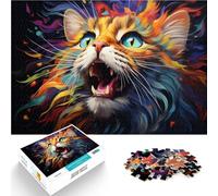 Puzzle de 1000 piezas para adultos, pintura de un gato siberiano, desafío educativo, regalo de amigo invisible, adecuado para adolescentes a partir de 14 años, 26 x 38 cm