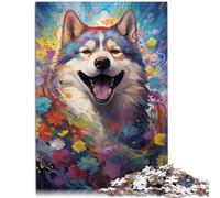 Puzzle de 1000 piezas para adultos, pintura de un juego de preguntas Shiba Inu, 50 x 70 cm, juego educativo para cumpleaños, Navidad, para adolescentes a partir de 14 años