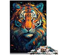 Puzzle de 1000 piezas para adultos, pintura de un león salvaje, juguete para aliviar el estrés, 38 x 52 cm, regalo de cumpleaños, decoración de pared para adolescentes a partir de 14 años