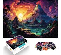 Puzzle de 1000 piezas para adultos Pirámide Maya Desierto Juguete de Aprendizaje Intelectual Descomprimido 26 x 38 cm Adecuado como Decoración de Escritorio