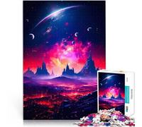 Puzzle de 1000 Piezas para Adultos Planeta Espacial neón Entrena tu Cerebro y Tus Manos Decoración de Pared cumpleaños y Navidad 52x38cm