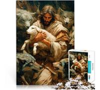 Puzzle de 1000 Piezas para Adultos Protección de Jesús Alivia el estrés Vacaciones en casa Matar el Tiempo Apto para Parejas 52x38cm