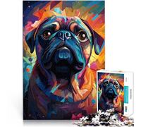 Puzzle de 1000 Piezas para Adultos Pug en el Jardín del Edén Entrena tu Cerebro y Tus Manos Juguetes de decoración del hogar 38x26cm