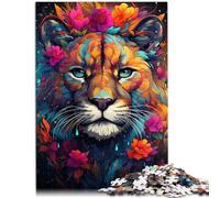 Puzzle de 1000 piezas para adultos, puma de flores para puzle, ayuda al cerebro a entrenar juguetes adictivos para promover la paciencia, 26 x 38 cm