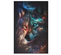 Puzzle de 1000 piezas para adultos, puzle de madera de lobos de niebla, desafío cerebral, juego de juguete 78 × 53 cm