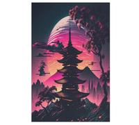 Puzzle de 1000 piezas para adultos, puzles de soleil d'été à la pagoda, juego de descompresión, rompecabezas de juguete, regalos de cumpleaños (78 x 53 cm)
