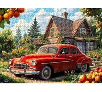 Puzzle de 1000 Piezas para Adultos, Puzzle de Madera, Rompecabezas de Gran Detalle y Colores Vibrantes - Un Desafío Divertido para Toda la Familia, Decoración de Hogar, 75 x 50 cm cortijo Auto w0-679