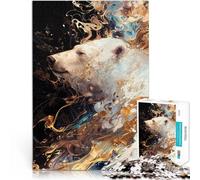 Puzzle de 1000 Piezas para Adultos Remolino de Oso Polar Juegos Divertidos para la Familia Adecuado para decoración de Escritorio. 75x50cm