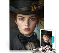 Puzzle de 1000 Piezas para Adultos Retrato de Dama Steampunk Juegos Divertidos para la Familia Decoración hogar 70x100cm