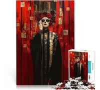 Puzzle de 1000 Piezas para Adultos Retrato de Mujer del Día de los Muertos Juego práctico Actividades Divertidas en casa, Regalos de cumpleaños, Regalos de Viaje, 38x26cm