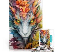 Puzzle de 1000 Piezas para Adultos Retrato de Primer Plano de un dragón Montaje de Patrones Toda la Familia. 38x26cm
