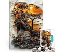 Puzzle de 1000 Piezas para Adultos Rey de la Sabana Alivia el estrés Vacaciones en casa Matar el Tiempo Cumpleaños 38x26cm