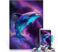 Puzzle de 1000 piezas para adultos, rompecabezas de animales galaxia delfín desafiante rompecabezas difícil 50 x 70 cm toda la familia