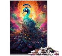 Puzzle de 1000 piezas para adultos Rompecabezas de decoración de interiores Pavo real 50x70cm Difícil de completar, pero Divertido y Humorístico para adolescentes de 14 años y más
