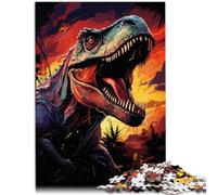 Puzzle de 1000 piezas para adultos, rompecabezas de dinosaurios salvajes coloridos, toda la familia, 26 x 38 cm