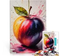 Puzzle de 1000 Piezas para Adultos Salpicadura de Manzana en Acuarela Juegos educativos Actividades Divertidas en casa, Regalos de cumpleaños, Regalos de Viaje, 52x38cm