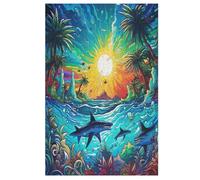 Puzzle de 1000 piezas para adultos, Seabed A School of Fish Puzzles para niños, de madera, regalos, juego familiar divertido (78 × 53 cm)