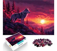 Puzzle de 1000 Piezas para Adultos Serie de Arte Estilo Lobo Reducción del estrés Interesante Regalos para Amigos y Familiares 38x26cm