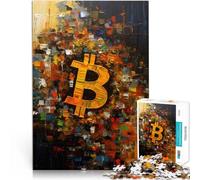 Puzzle de 1000 Piezas para Adultos Símbolo Abstracto de Bitcoin Juguete de desafío de Juego Educativo decoración de Pared 38x52cm