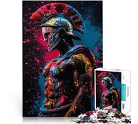 Puzzle de 1000 Piezas para Adultos Soldado Guerrero Espartano Juguetes de Juego para Regalo Familiar Juego de desafío único 52x38cm