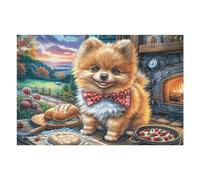 Puzzle De 1000 Piezas para Adultos Spitz Enano repostería de Navidad 1000 PCS 75x50cm Cartón Ecológico Seguro No Tóxico Adolescentes Adultos Hobby Diario Regalo