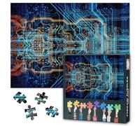 Puzzle de 1000 piezas para adultos, tecnología informática, tema con chip de CPU electrónico y placas de circuito impreso detalladas, 70 x 50 cm