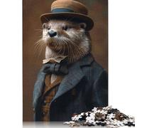 Puzzle de 1000 piezas para adultos The Noble Otter Puzzle creativo de papel rectangular regalo para amigos y familiares 38x26 cm/1000 piezas