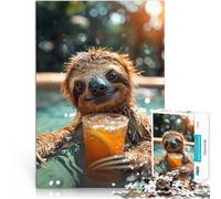 Puzzle de 1000 Piezas para Adultos Tómate una Copa con un Perezoso Juguete Educativo Intelectual descompresor Una Obra de Arte 75x50cm