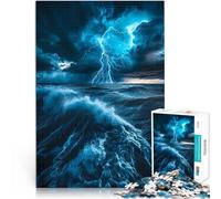 Puzzle de 1000 Piezas para Adultos Tormenta eléctrica sobre el océano Análisis y lógica con Piezas de Formas aleatorias Que se entrelazan Completamente 75x50cm