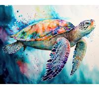 Puzzle de 1000 piezas, para adultos, tortuga, clásico, para adultos, 70 x 50 cm, 1000 piezas, adecuado para decoración de pared y prevención de amnesia relacionada con la edad con póster 1:1
