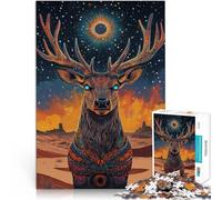 Puzzle de 1000 Piezas para Adultos Tótem del Ciervo Juguetes adictivos Que desafían la Inteligencia Cerebral Buen Regalo 52x38cm