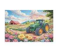 Puzzle De 1000 Piezas para Adultos Tractor de Campo 1000 PCS 75x50cm Patrón Artístico Ideal para Amantes del Arte Decoración De Pared Obra De Arte Coleccionable